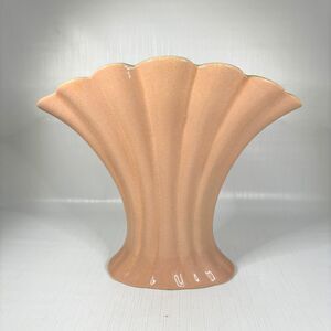 Vintage Pink Chartreuse Vase Fan Weil Ware California Pottery Made USA 40s